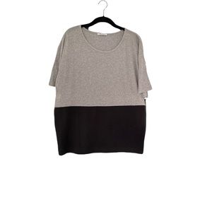 T Alexander Wang colorblock t shirt short sleeve gray black sz S